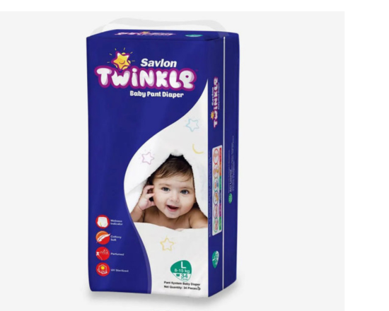 Savlon Twinkle Baby Pant Diaper Family Pack L- 34 Pcs