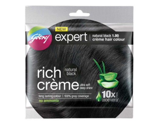 Godrej Expert Rich Creme Hair Colour Natural Black (12g+12ml)
